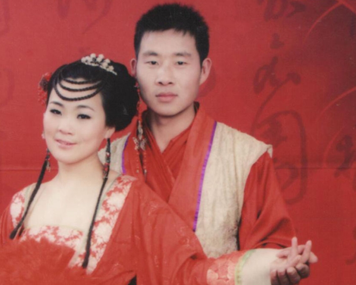 Wang li with her new husband