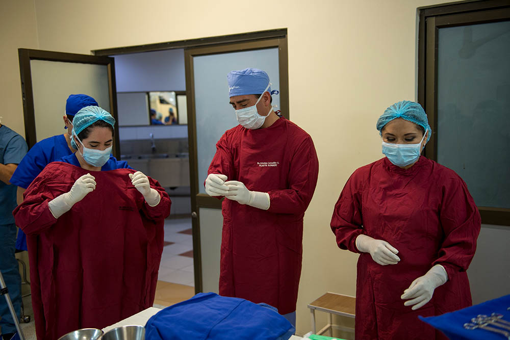 Andrea gets ready for surgery