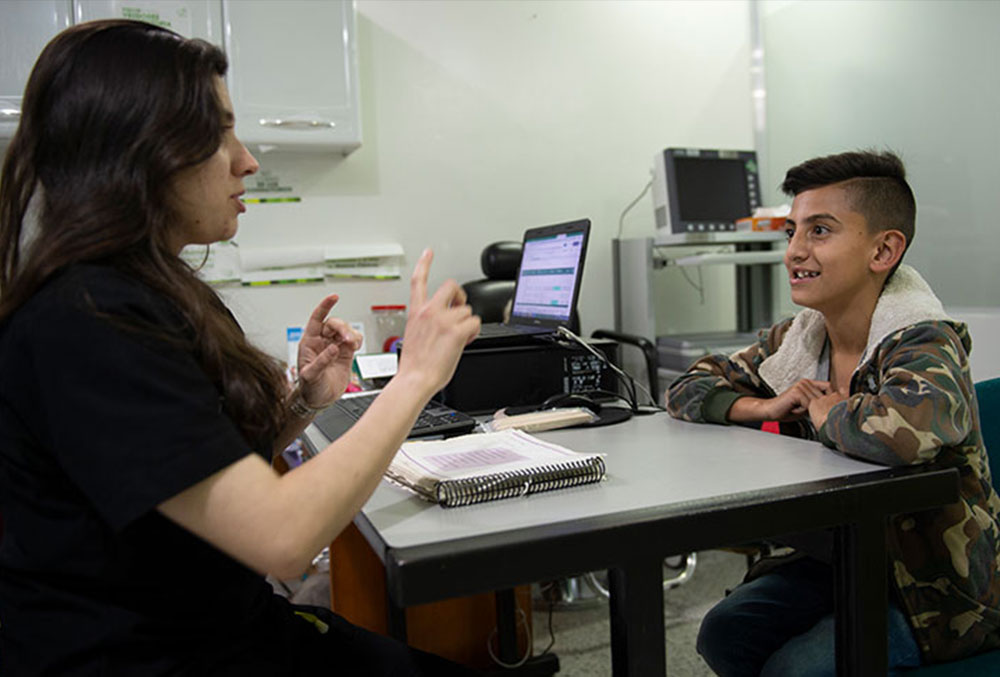 Cristian in speech therapy