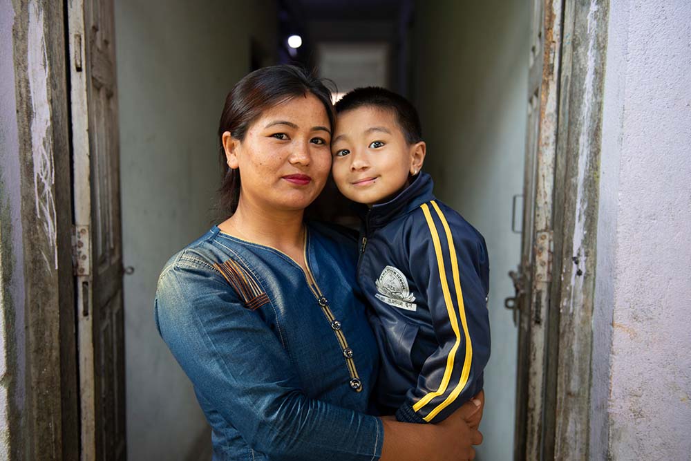 Jenious with his mother