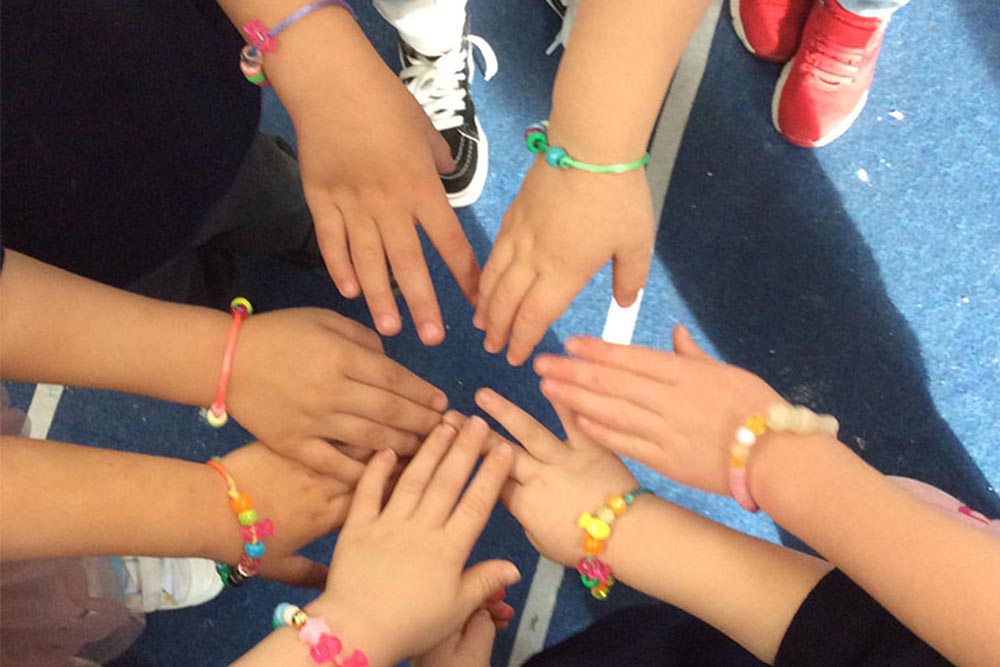 St Faith students with braclets