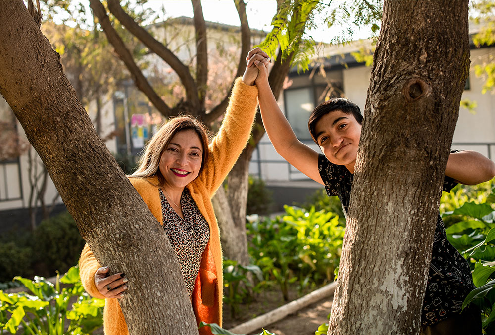 Vicente with his mom