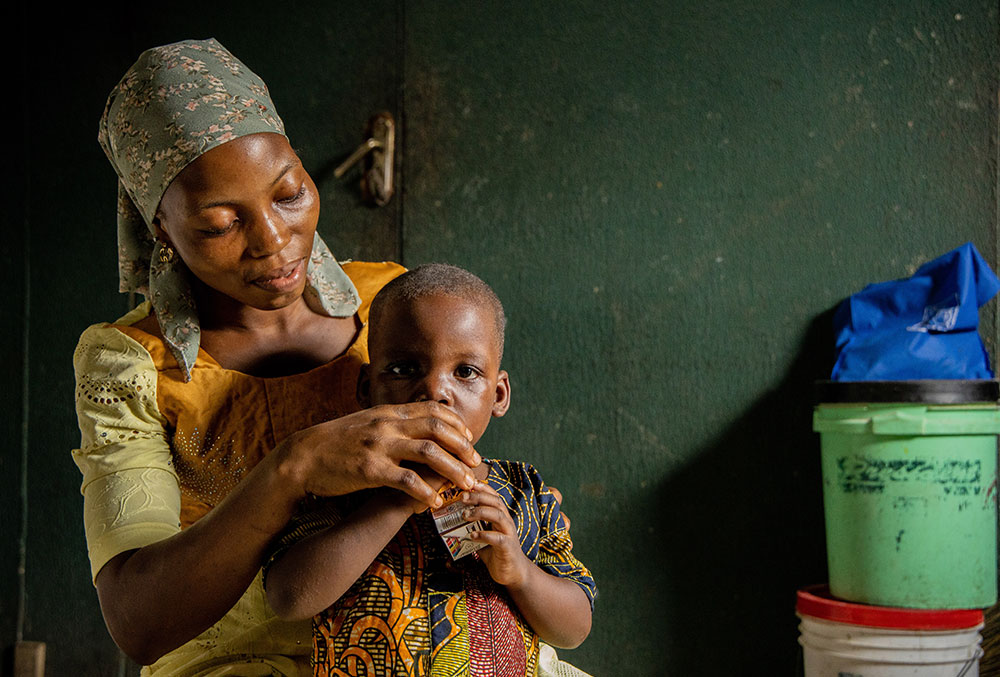 Opeyemi drinking juice