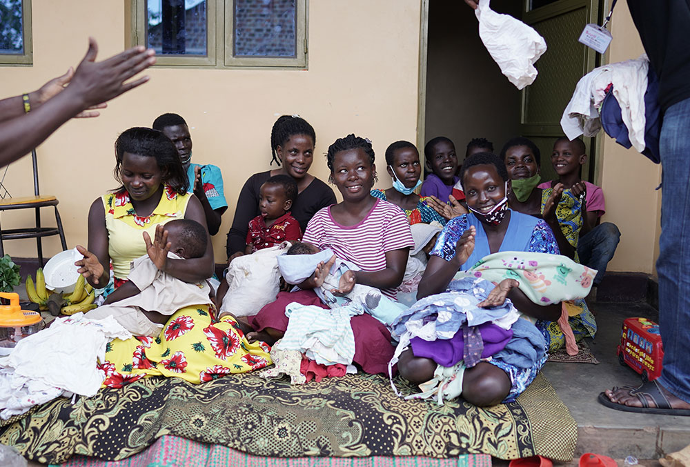 Cleft patients with their mothers at SCSTM Uganda