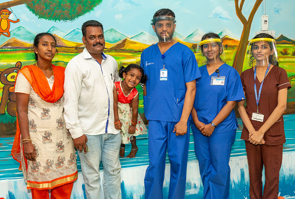 Jaya with her parents at Sri Ramachandra