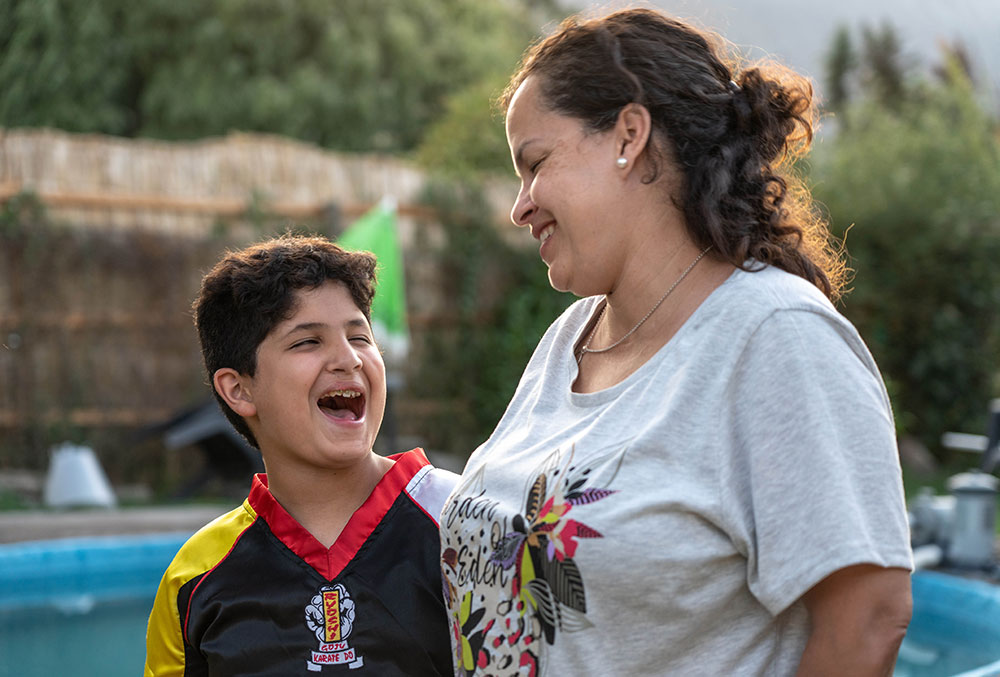 Juan with his mother