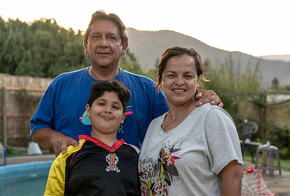 Juan with his parents