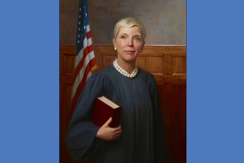 The Honourable Margaret Garvey, Justice, Supreme Court of Rockland County, 37 x 27 in., oil on linen