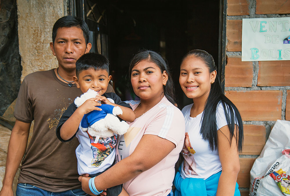 Mathias with his family