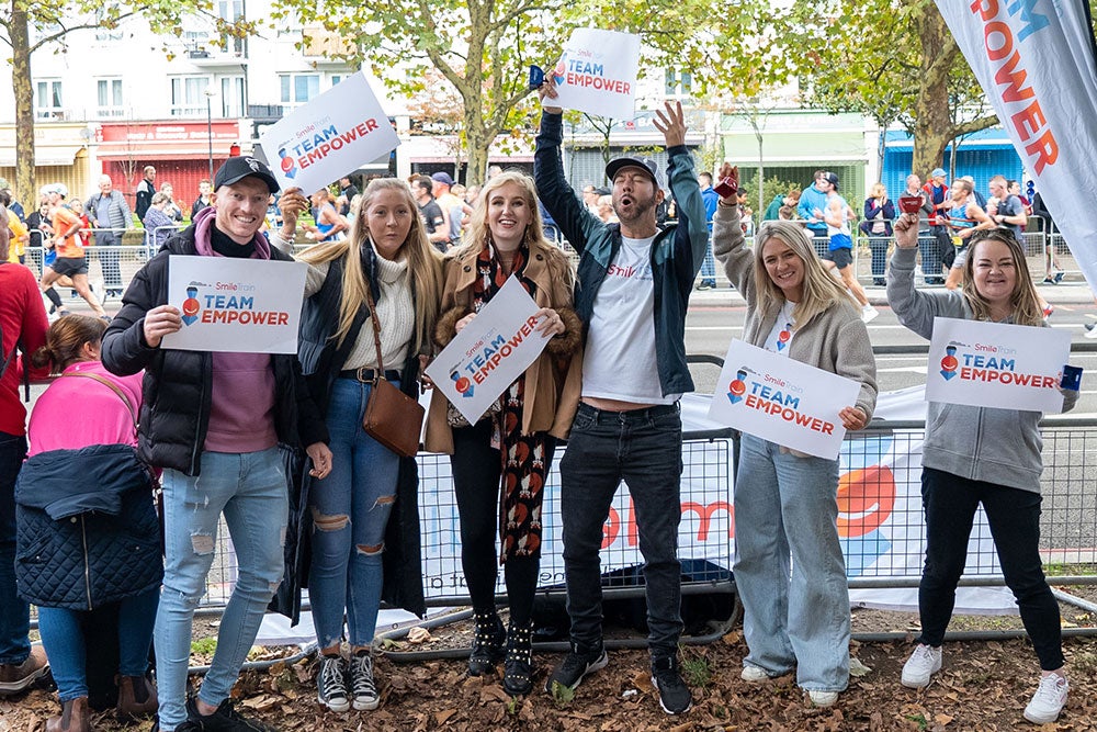 Team EMPOWER cheer section at the London Marathon