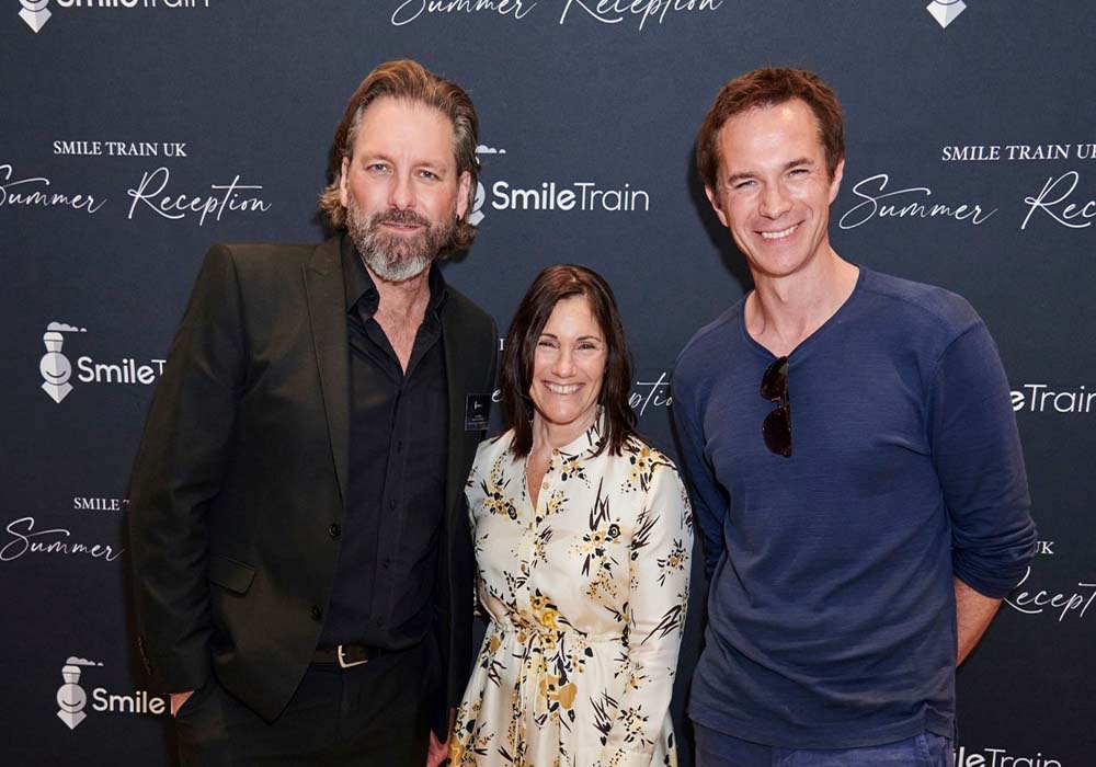 Smile Train UK Director Ian Vallance with Smile Train Global CEO Susannah Schaefer and actor James D’arcy