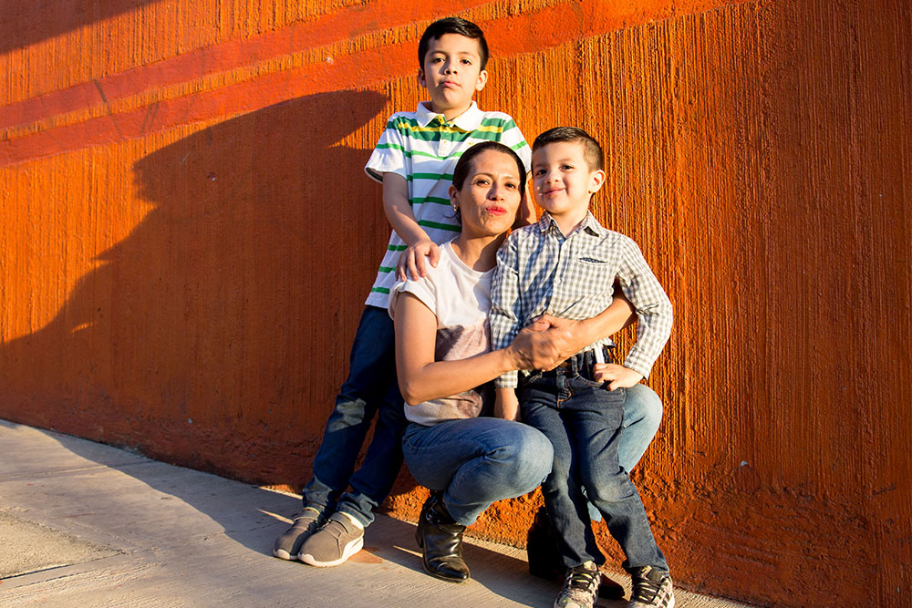 Carolina with her sons