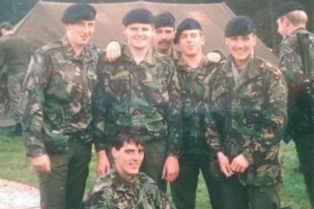 Back left to right: Hughsey, Dava, Harry, Paul Mellor (Squeek), Mac; front: Leo