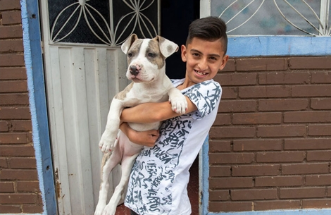 Cristian with dog
