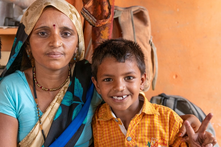 Rajesh with his mother