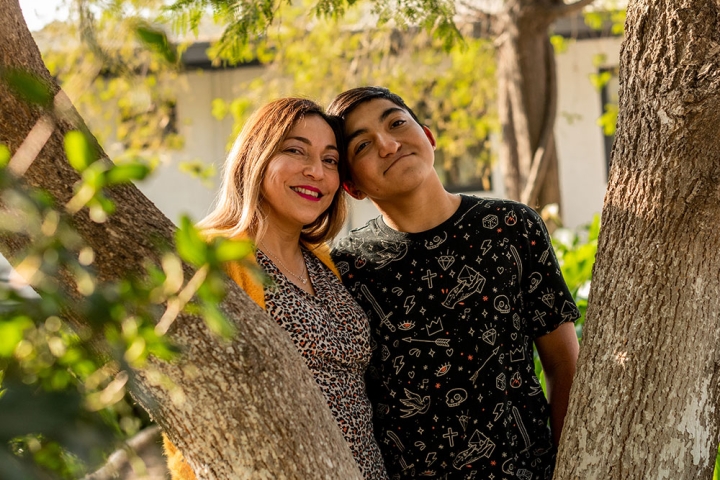 Vicente with his mom