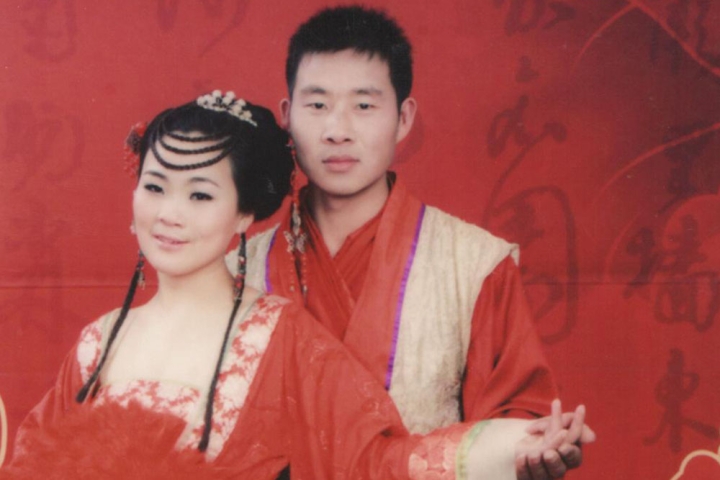 Wang li with her new husband