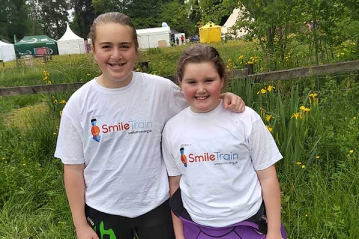 Heidi with her sister at the Great North Swim in Windermere