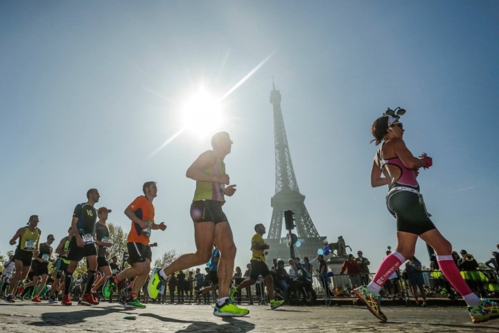 Runners in Paris, France
