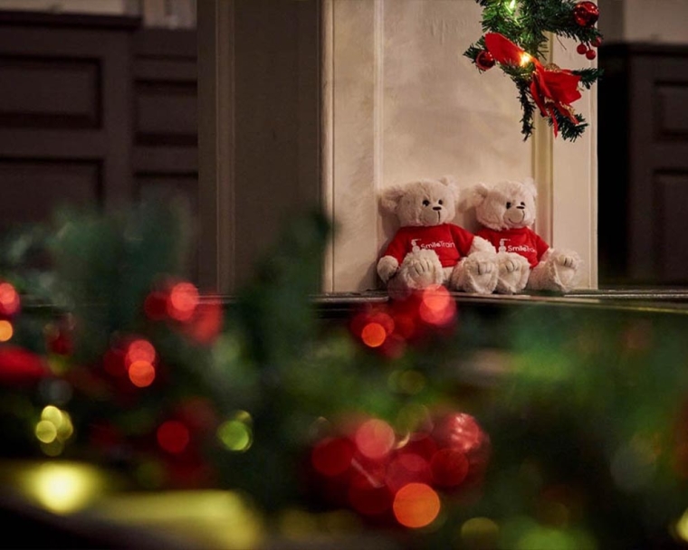 Smile Train teddy bears at the Big Smile Carol Concert