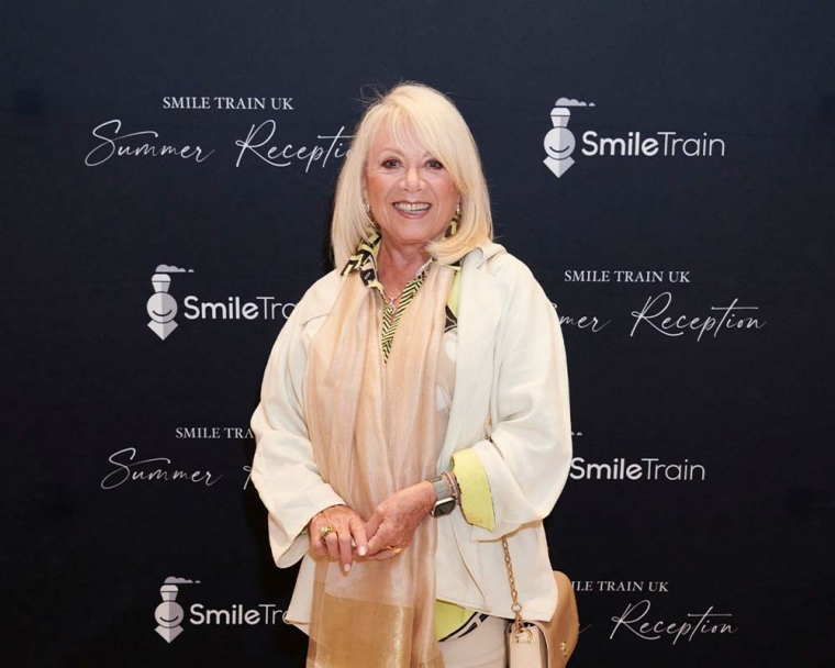Elaine Page, OBE smiling at Smile Train UK's summer reception