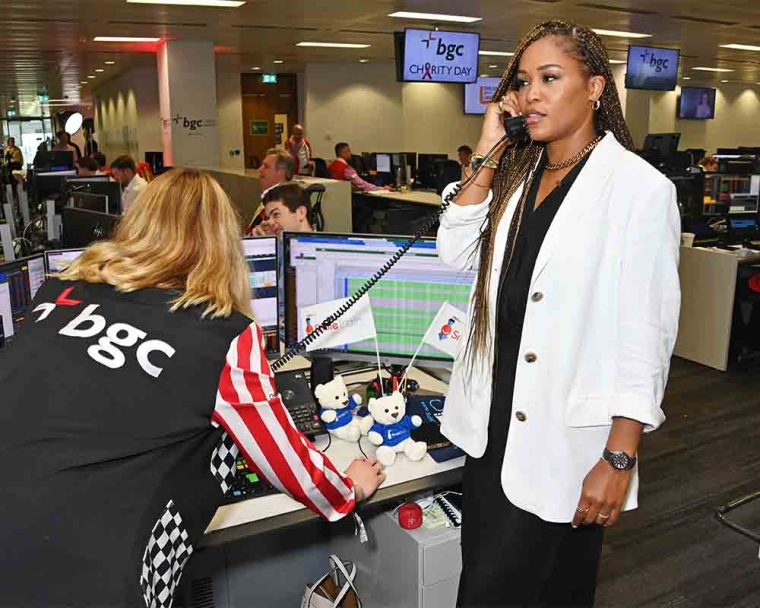 Eve taking a call at BGC Charity Day