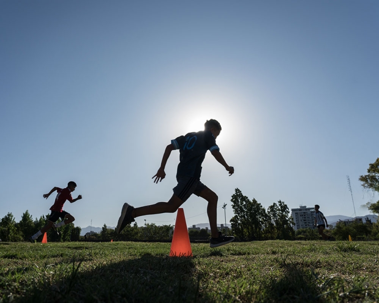 Federico doing football drills