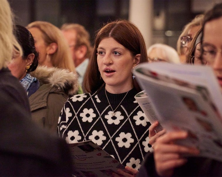 Cleft-affected participant in the Big Smile Carol Concert singing